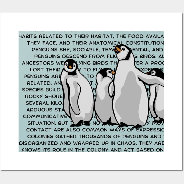 Penguin Facts Wall Art by Slightly Unhinged